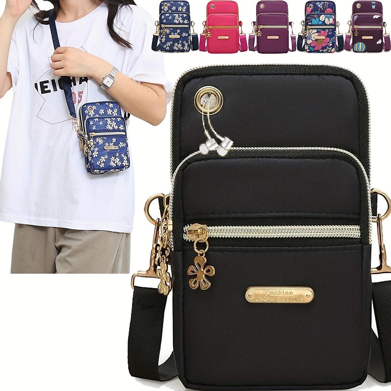 New Balloon Mobile Phone Crossbody Bags for Women Fashion Women Shoulder Bag Cell Phone Pouch With Headphone Plug 3 Layer Wallet