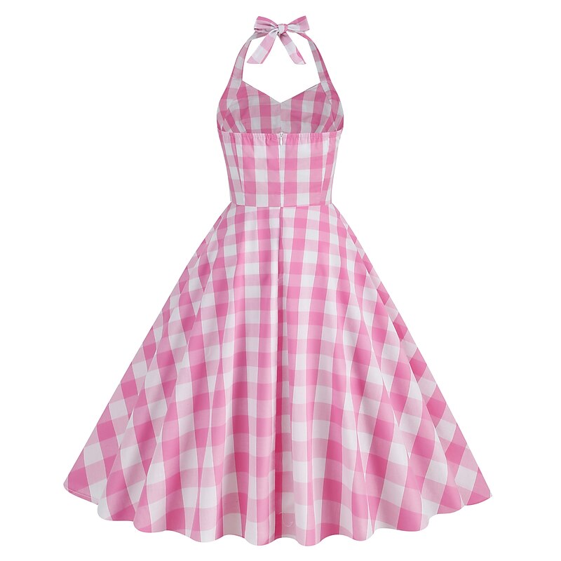 Plaid Retro Vintage 1950s A-Line Dress Swing Dress Flare Dress Sleeveless Plaid Checkered Gingham Fancy Dress Women's Girls' Valentine's Day Vacation Tea Party Casual Daily Adults' Dress Homecoming4