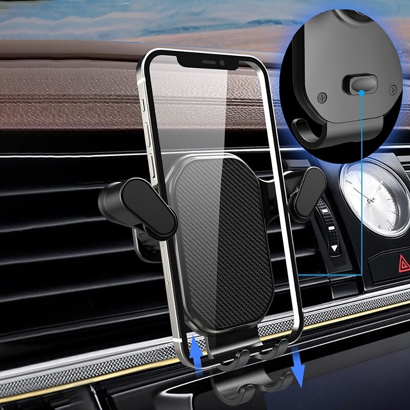 Car Phone Holder with Hook Car Air Vent Clip Mount Not Fall Off Smartphone Stand GPS Support For 4.7-6.7in Mobile Phones3