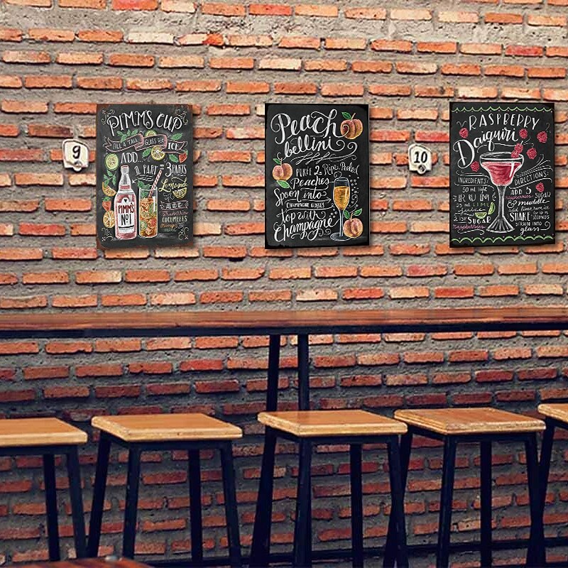 1pc Retro Metal Tin Sign Summer Fruit Drinks Tin Sign Vintage Kitchen Signs Wall Decor, Painting Wall Hanging for Home Decor Wall Art Bar Menu Decor Metal Tin Sign 20x30cm/8''x12''3