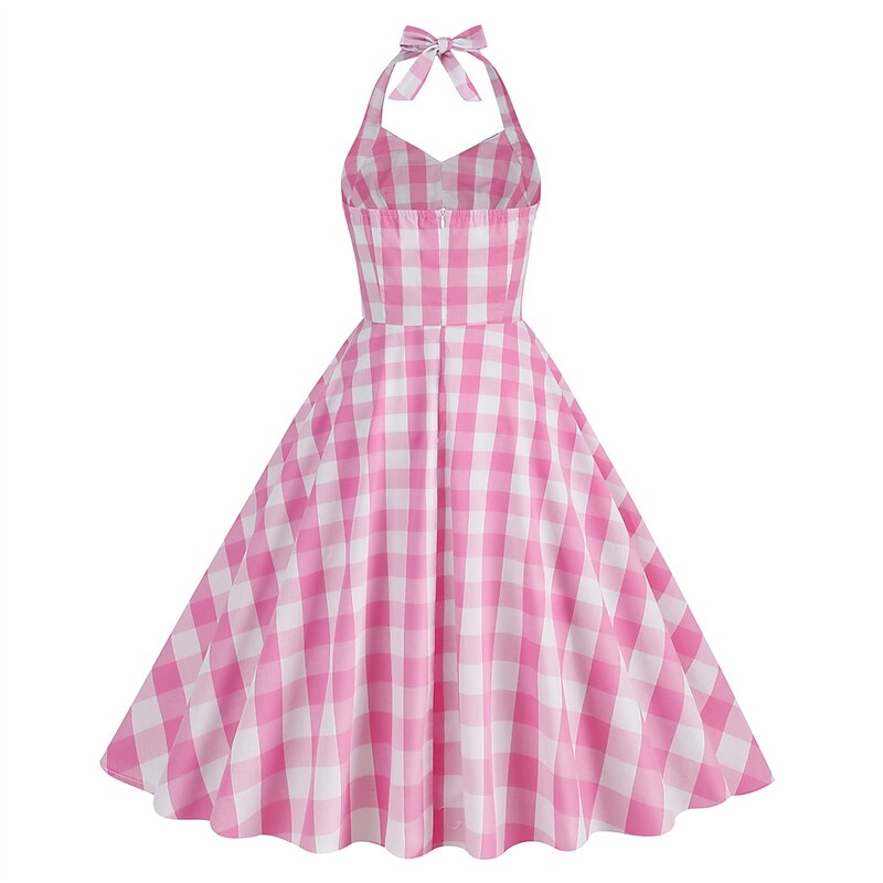 Retro Vintage 1950s Rockabilly A-Line Dress Swing Dress Flare Dress Plaid Checkered Checkered Gingham Fancy Dress Women's Masquerade Casual Daily Bachelorette Party Adults' Dress Homecoming Dresses3