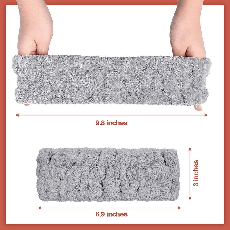 1PC Spa Facial Headband for Makeup and Washing Face Terry Cloth Hairband Yoga Sports Shower Facial Elastic Head Band Wrap for Girls and Women3
