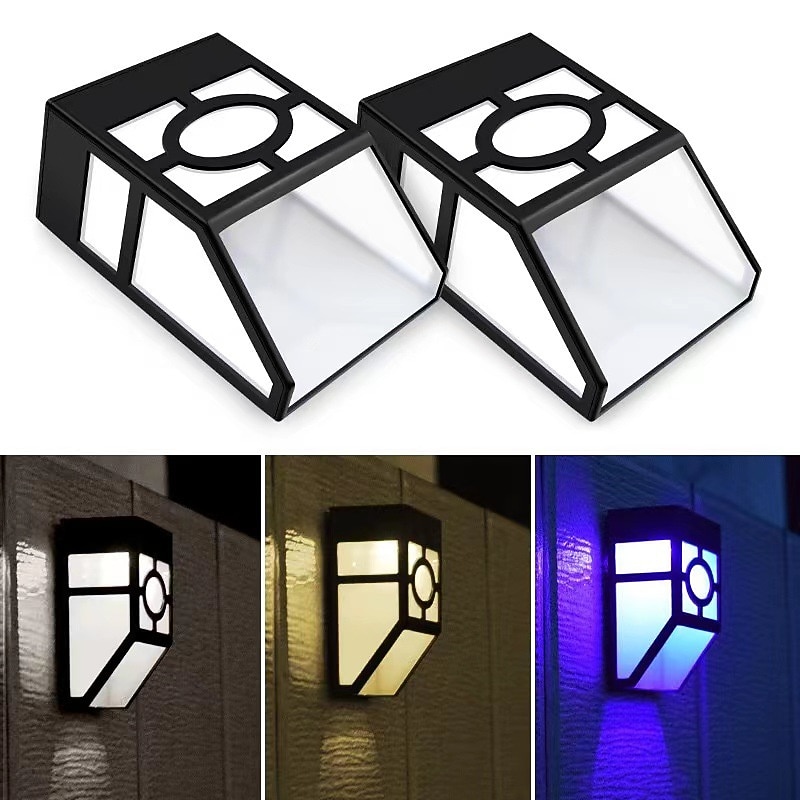 Solar Fence Lights Outdoor LED Wall Light Waterproof Wireless Step Decorative Lighting Lamps for Deck Stair Patio Garden Walkway Landscape2