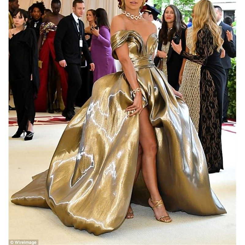 A-Line Evening Gown Celebrity Style Dress Carnival Wedding Reception Floor Length Sleeveless Off Shoulder Satin with Ruched Masquerade Dress4