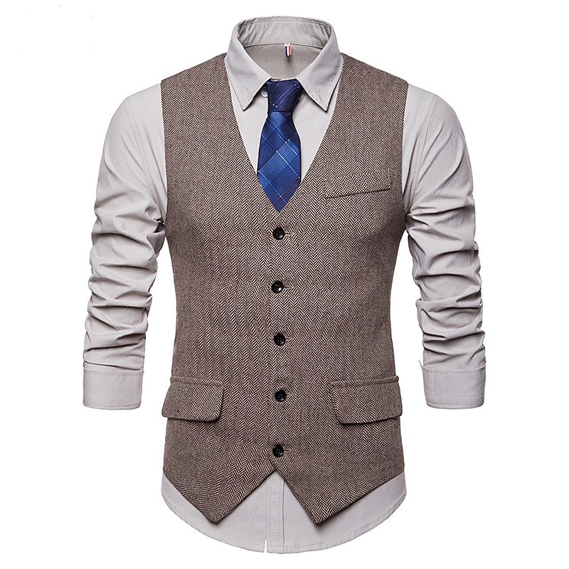 Retro Vintage Roaring 20s 1920s Outfits Vest Waistcoat The Great Gatsby Gentleman Vintage Fancy Dress Men's Halloween Carnival Masquerade Performance Bachelorette Party Festival Adults' Vest More3