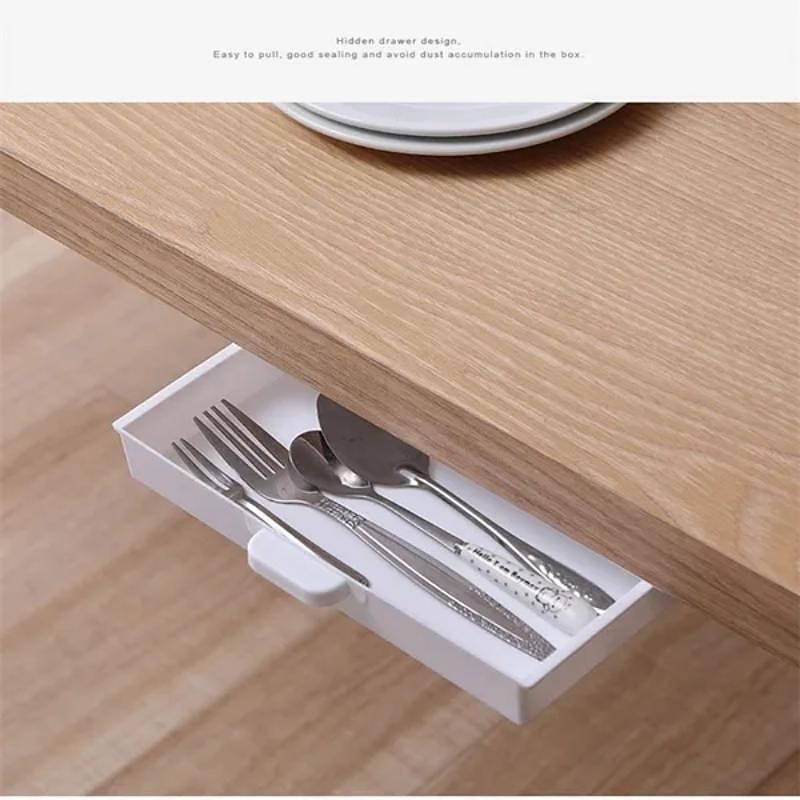 Desk Storage Box Invisible Load Bureau Paste Type Finishing Box Student Bedroom Desktop Creative Dtationery Box4