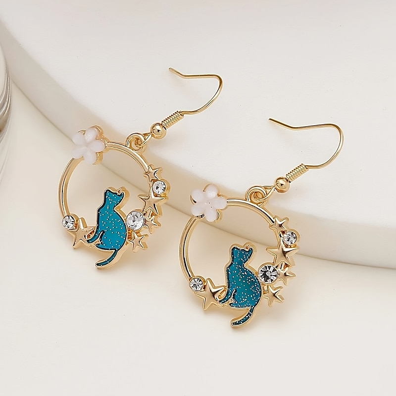 1 Pair Drop Earrings For Women's Birthday Gift Prom Alloy Classic Cat