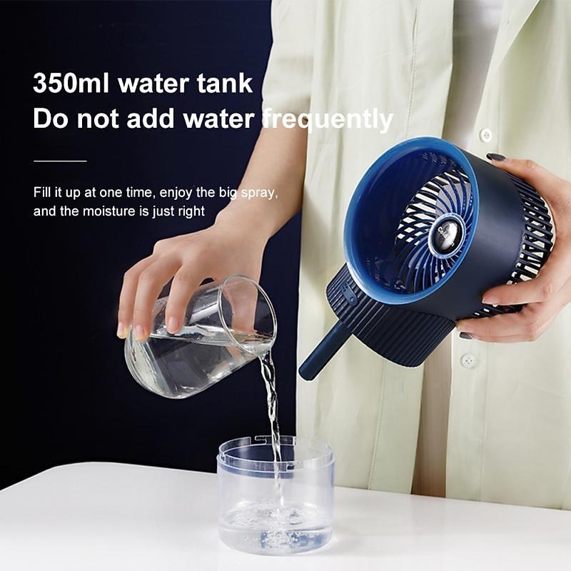 Mini Desktop Air Cooler Spray Fan – USB Rechargeable Water Mist Humidifier Air Conditioner Fan for Home or Office3