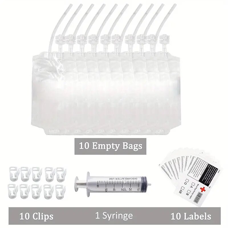 10pcs Blood Bags For Drinks Halloween Party Decorations Supplies Halloween Blood Bags Drink Pouches Reusable IV Bags Drink Vampire Accessories Nurse Graduation for Halloween3