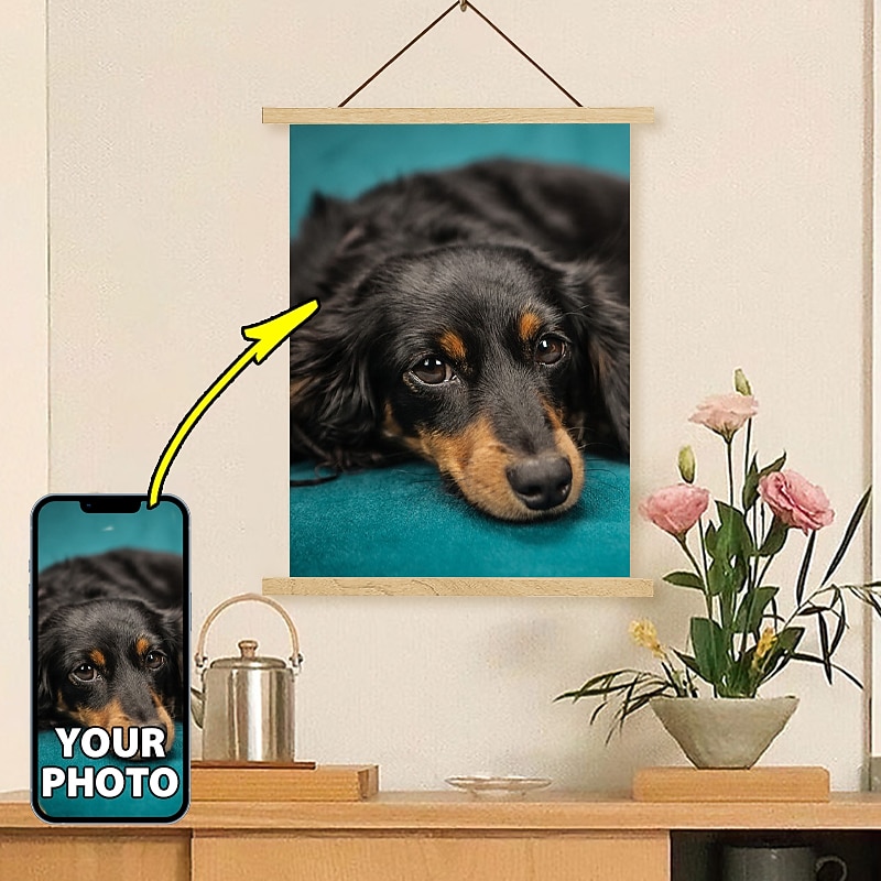 Custom Posters with Hangers Wall Art Canvas Prints and Poster - Personalized Poster 30x40cm/12''x16''4