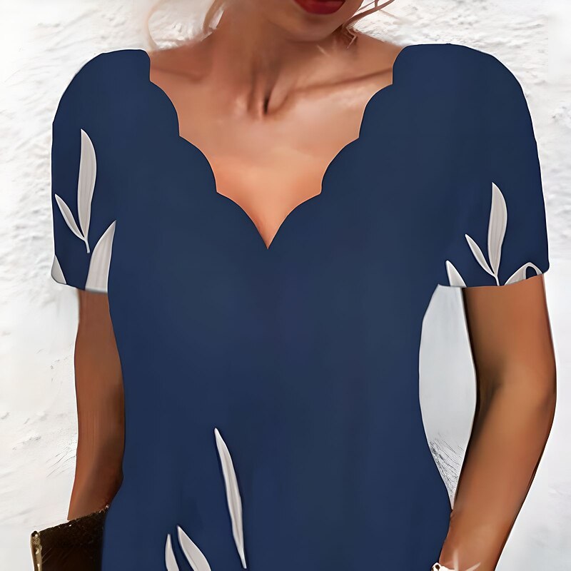 Women's Mini Dress Casual Dress Petite Dress Sundress Shift Dress Vacation Casual Outdoor Vacation Daily Regular Fit Floral Short Sleeve Sweetheart Navy Blue Summer Spring4