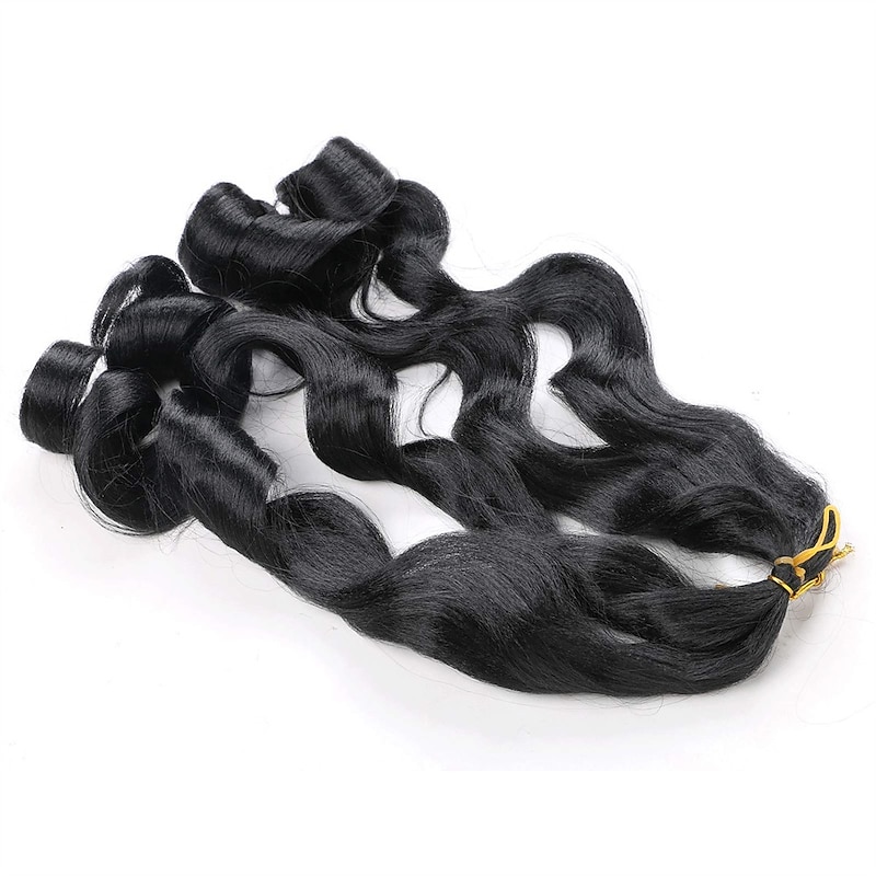6 Pack French Curly Braiding Hair Pre Stretched 22 Inch Black French Curl Braiding Hair Curl end Braiding Hair Pre Streched Soft French Curls Synthetic Hair Extensions for Women3