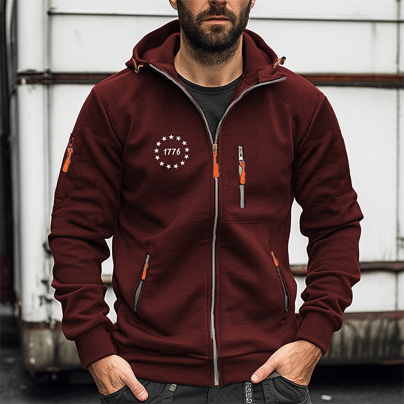 Men's Graphic Letter Long Sleeve Sweatshirts  Hooded Streetwear Designer Sports & Outdoor Casual Spring &  Fall Black White Wine Clothing Apparel Designer S M L XL XXL 3XL4