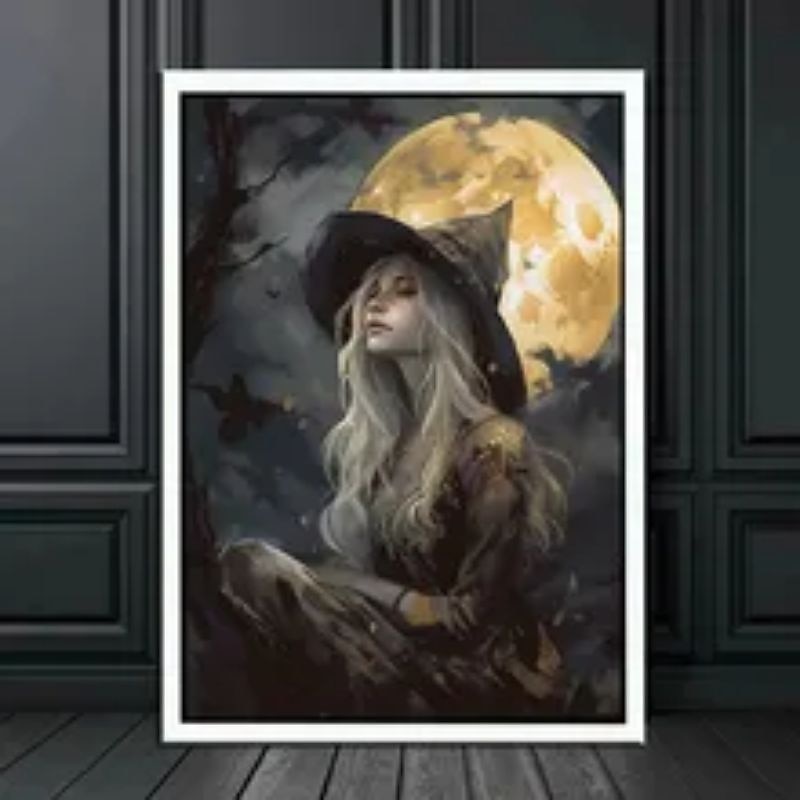 Halloween Wall Art Canvas Victoria Crow Witch Ghost  Prints and Posters Abstract Portrait Pictures Decorative Fabric Painting For Living Room Pictures No Frame4