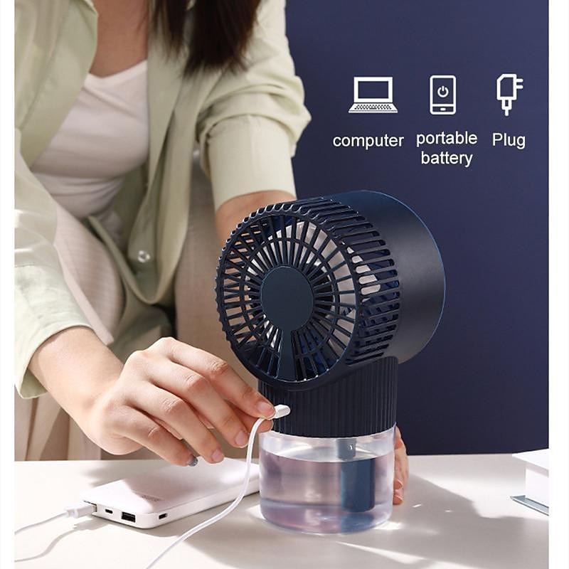 Mini Desktop Air Cooler Spray Fan – USB Rechargeable Water Mist Humidifier Air Conditioner Fan for Home or Office4