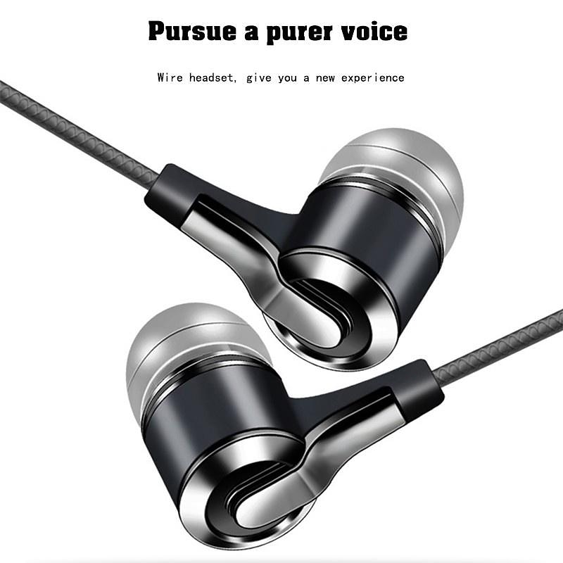Universal 3.5mm Plug Wired Headset 9D Hifi Stereo Earphone Sport Running Headphones with Mic for Phones Computers Tablets MP33
