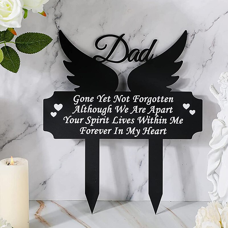 Cemetery Memorial Tomb Decoration Acrylic Butterfly Cemetery Decoration Black Sympathy Garden Woodpile Outdoor Courtyard Decoration Waterproof Dove Commemorative plaque Woodpile Tomb Decoration 1PC2