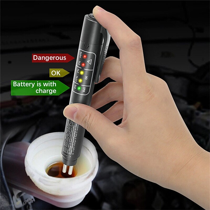 Brake Fluid Liquid Tester Auto Brake Diagnostic Testing Tool Hydraulic Fluid Liquid Oil Moisture Analyzer With 5 LED Indicators Brake Testing Tool4