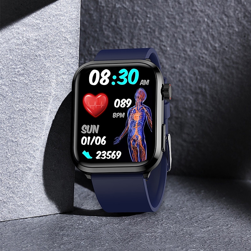iMosi ET210 Smart Watch 1.91 inch Smartwatch Fitness Running Watch Bluetooth ECG+PPG Temperature Monitoring Pedometer Compatible with Android iOS Women Men Long Standby Hands-Free Calls Waterproof IP 8
