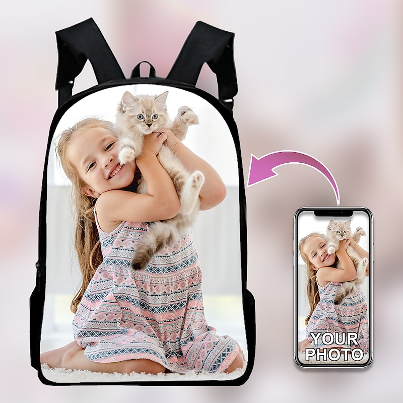 Custom Photo Backpack – Personalized School Bag with Family Picture Print, Unique Gift for Kids and Adults2