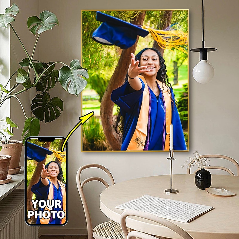 Graduation Custom Wall Art Canvas Classmate Prints and Poster - Personalized Portrait Poster Personalized Valentine Gift Custom Made3