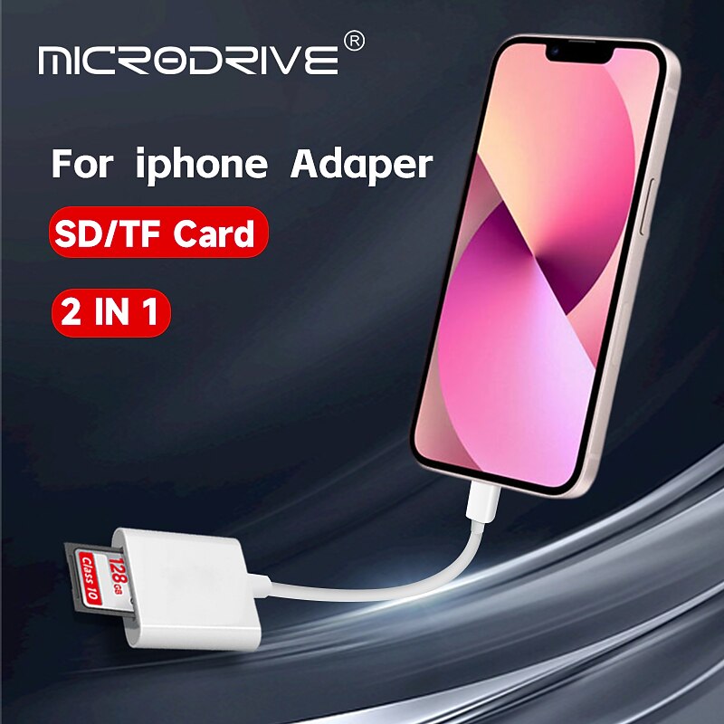 Dual Sd Card Reader Supports SD and TF Card Trail Portable Micro Sd Card Reader No Application Required for Camera iPhone iPad2