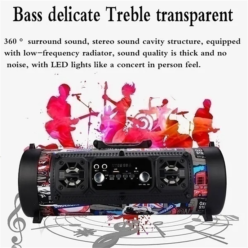 New USB /AUX/ TF Card Phone PC Subwoofer Speakerphone Wireless Bluetooth Portable Speaker Surround Stereo Outdoor Speaker4
