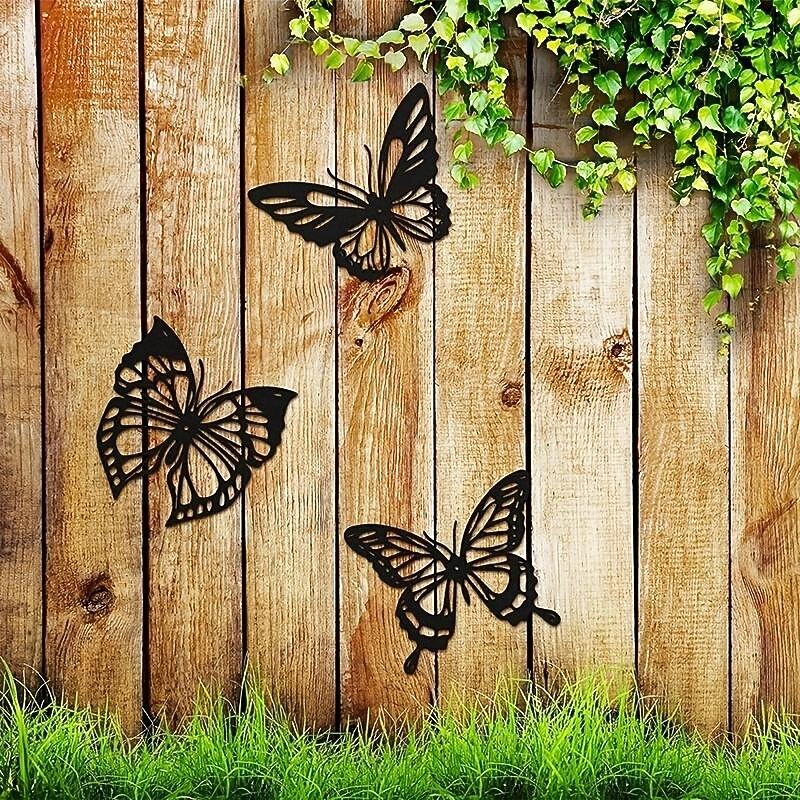 1pc Butterfly Metal Wall Decor, Black Dragonfly Hummingbird Butterfly Metal Wall Art Hanging Wall Decor, Suitable For Modern Farmhouse Rustic Home Living Room Bathroom Indoor Outdoor Decor, Home Decor