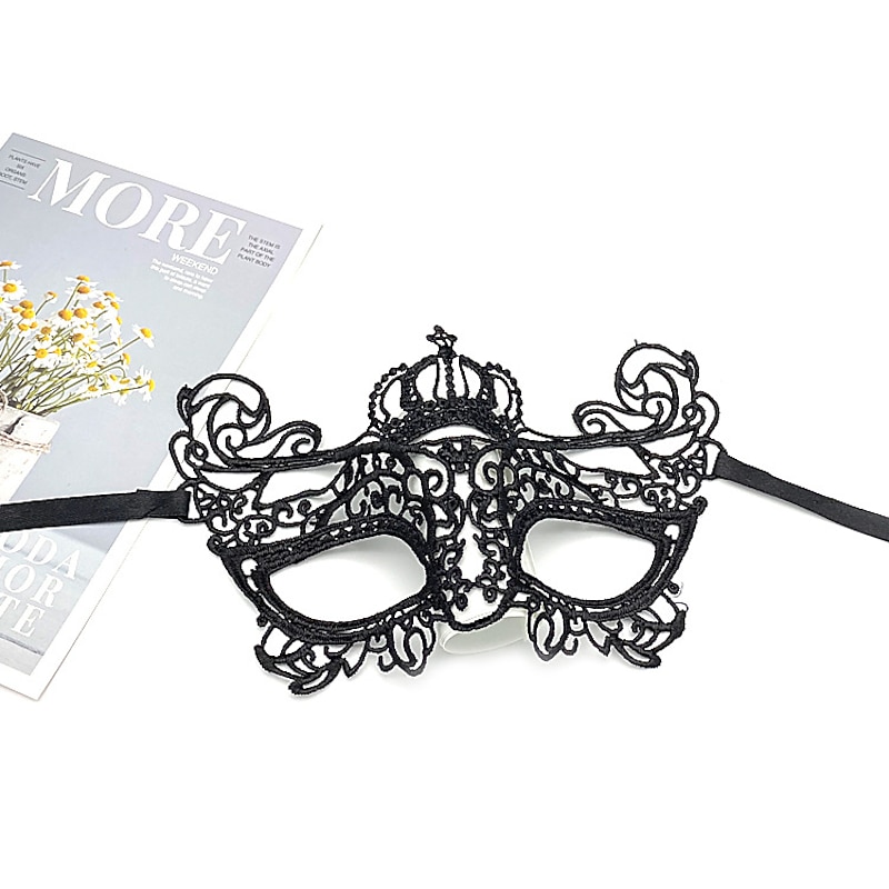 10 Pcs Adult Party Lace Mask Half Face Masked Ball Women's Halloween Props Black Fun Eye Mask3