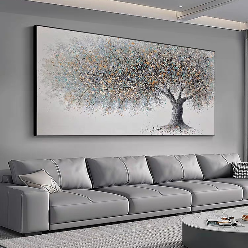 Mintura Handmade Abstract Tree Landscape Oil Paintings On Canvas Wall Art Decoration Modern Pictures For Home Decor Rolled Frameless Unstretched Painting3