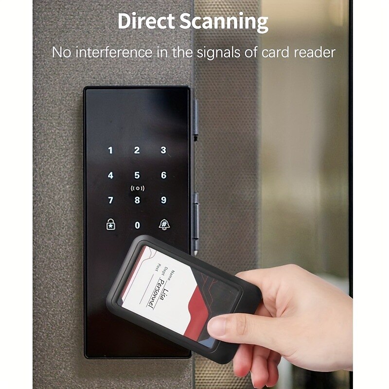 Sliding Badge Holder Hard Black Vertical Plastic Card Case Protector With Retractable Badge Reel Carabiner For Office School ID Credit Proximity Key Card Drivers License And Pass, Back to School Gift4