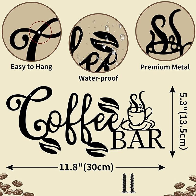 Coffee Metal Wall Decor Metal Wall Art Bird Ornament Home Bedroom Living Room Window Decoration3