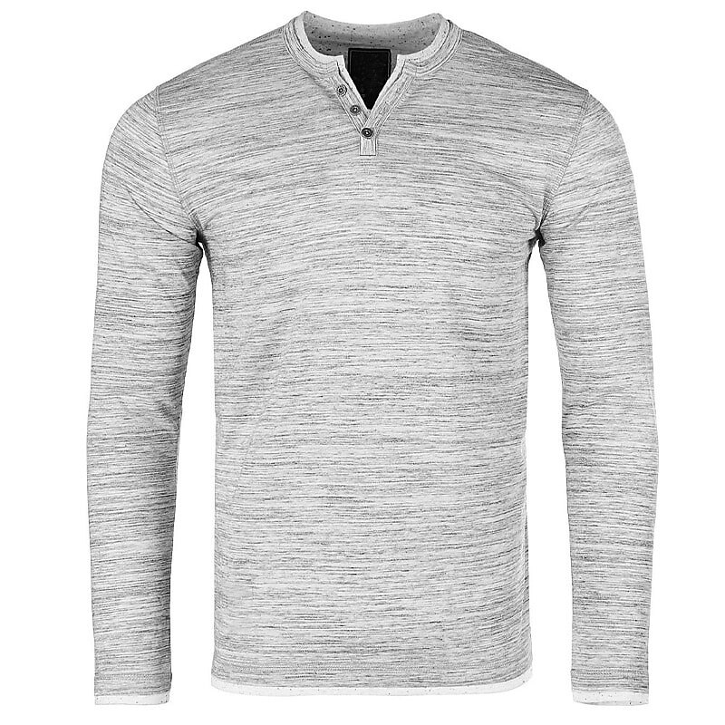 Men's Button T Shirt Henley Shirt Tee Top Long Sleeve Shirt Long Sleeve Henley Summer Plain Fashion Designer Basic Vacation Street Going out Black White Blue Top Tee for Men2