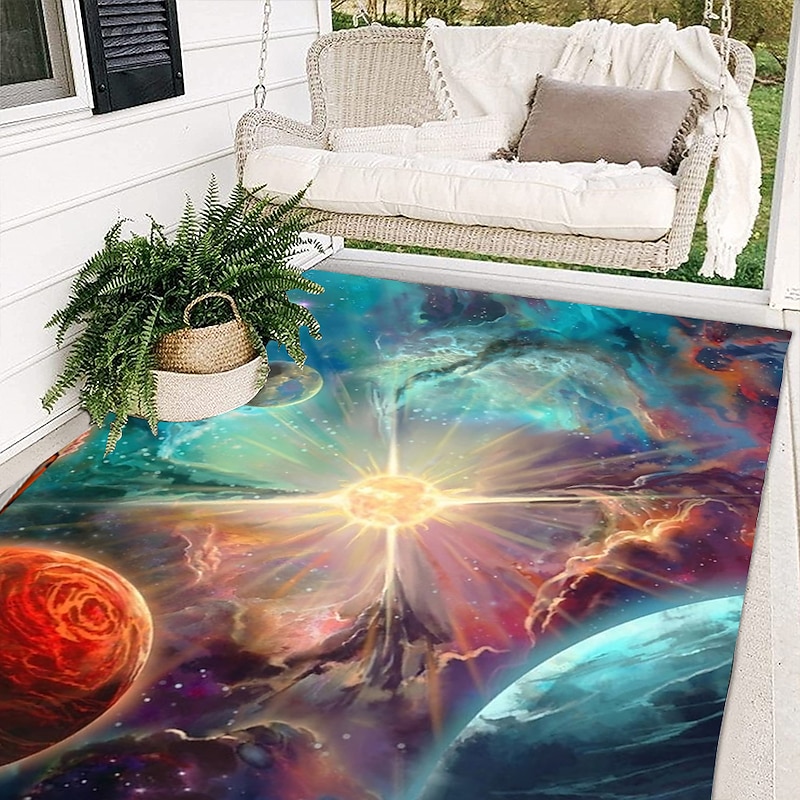 Area Rug Educational Outer Space Universe Planet Floor Rugs Living Room Home Decor, Carpets Area Mats for Kids Boys Girls Bedroom2