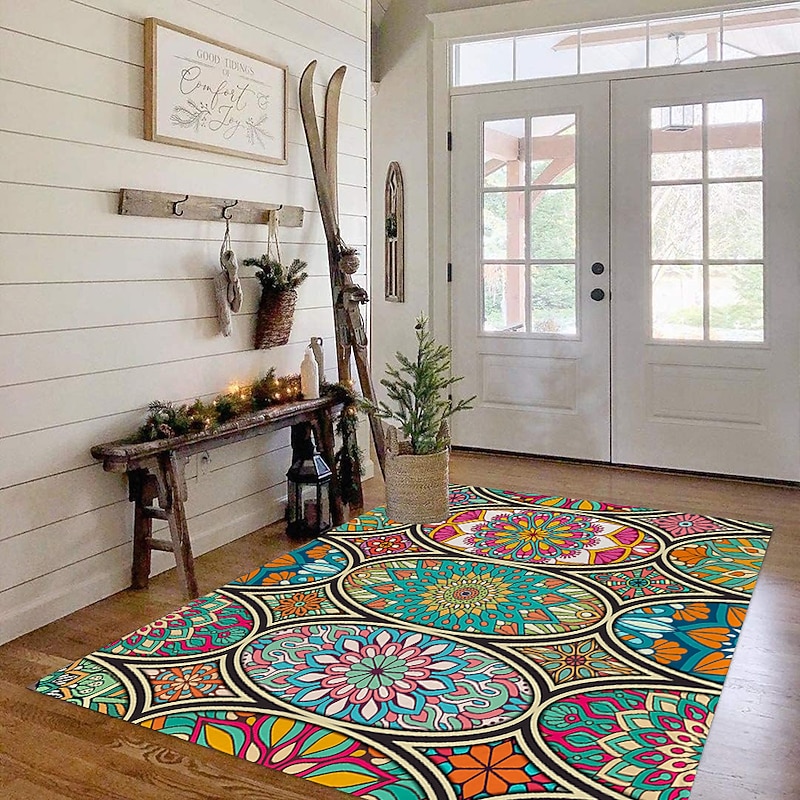 Bohemian Floor Mat Anti-Slip Door Mat Hallway Carpets Area Rugs Washable for Bedroom Living Room Kitchen Bathroom2