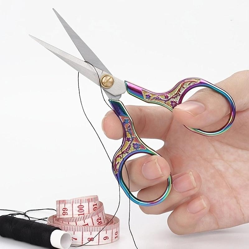 Plum Scissors Stainless Steel Household Scissors Office Stationery Scissors Handmade Paper-Cut Thread Scissors Retro Embroidery Scissors3