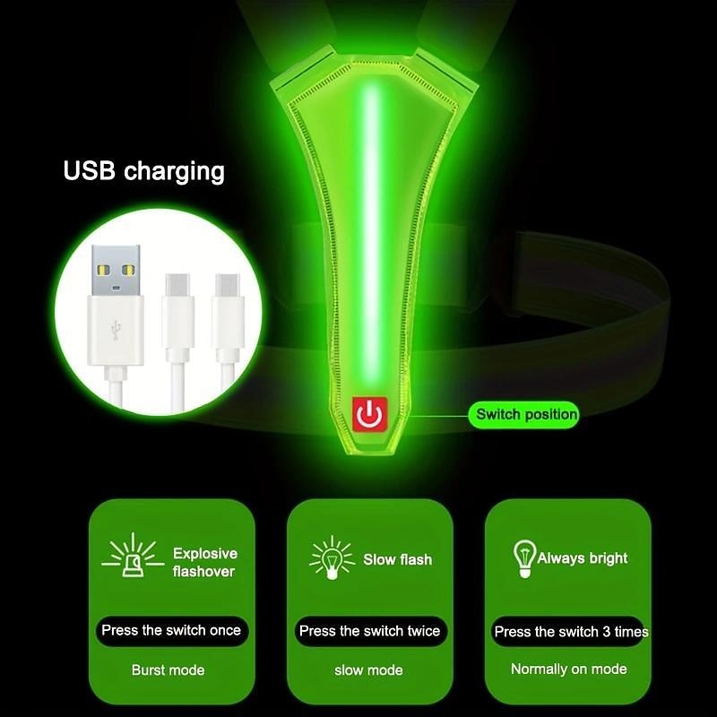 USB Rechargeable LED Reflective Vest – High Visibility Safety Gear for Carnival Running, Cycling, Walking & Night Sports2