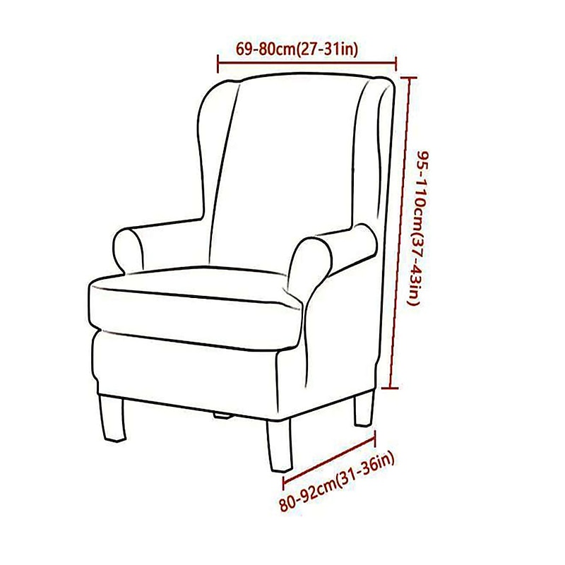 Spandex Armchair Cover for Strandmon Chair, anti-Scratch Stretch Wingback Chair Slipcover, Jacquard Wing Back Chair Cover Removable Machine Washable2