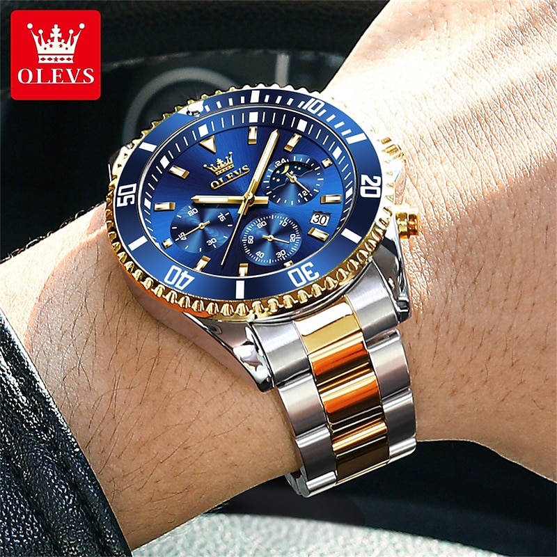 OLEVS 2870 Luxury Mens Watches Quartz Sports Waterproof Top Brand Watch Date Chronograph Quartz Men Wristwatch3