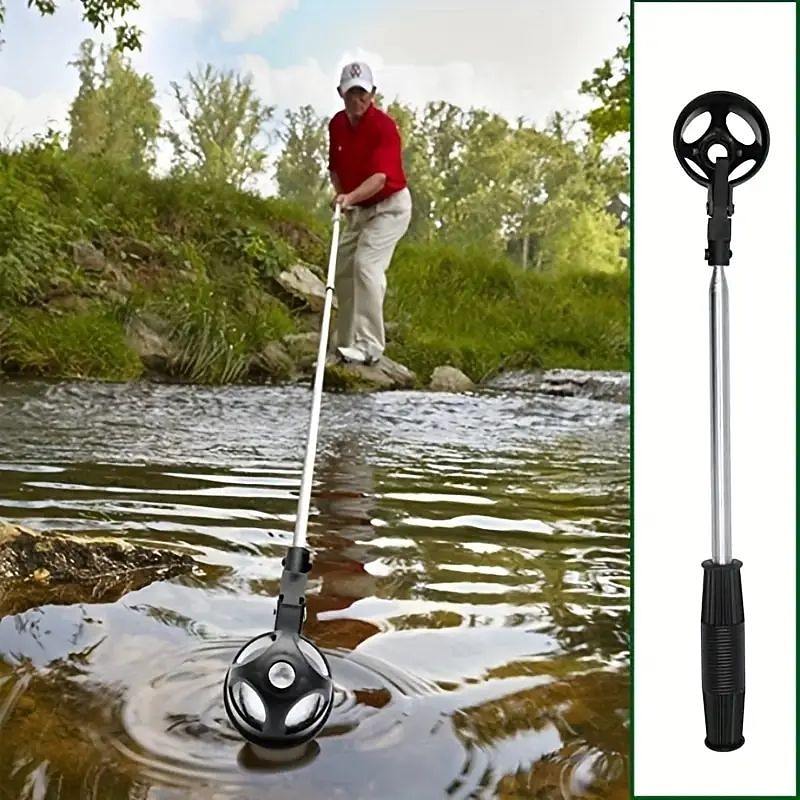 Golf Ball Retriever,Stainless Ball Retriever Tool Golf with Replaceable Release-Ready Ball Pick-Up Head,Golf Accessories Gift for Men Women