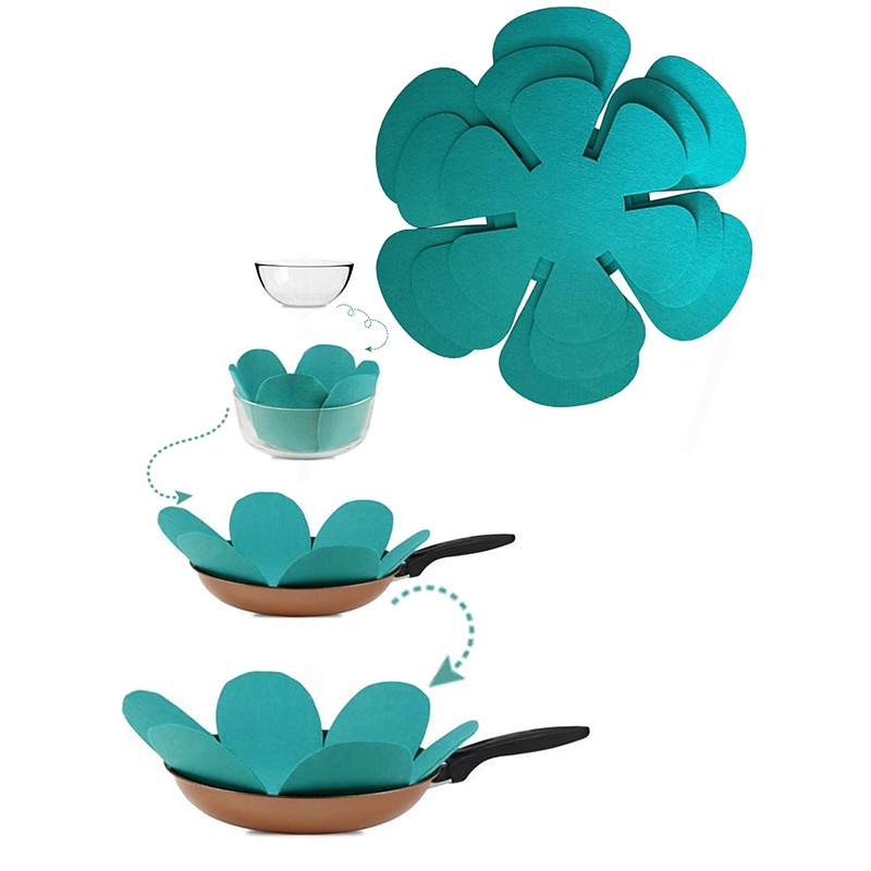 12Pcs Placemat Pot Pan Protector Separator Mat Table Premium Divider Pad Heat Insulation Pan Pads Protect Cookware Protector Tool4