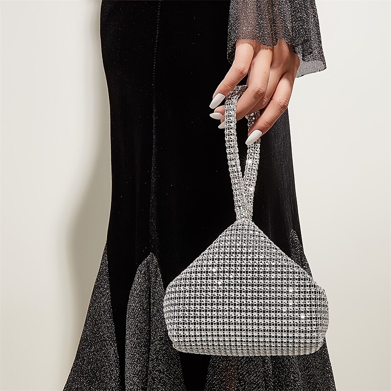 Women's Rhinestone Wristlet Evening Bag – Sparkly Crystal Clutch Purse for Parties, Weddings, and Formal Events4