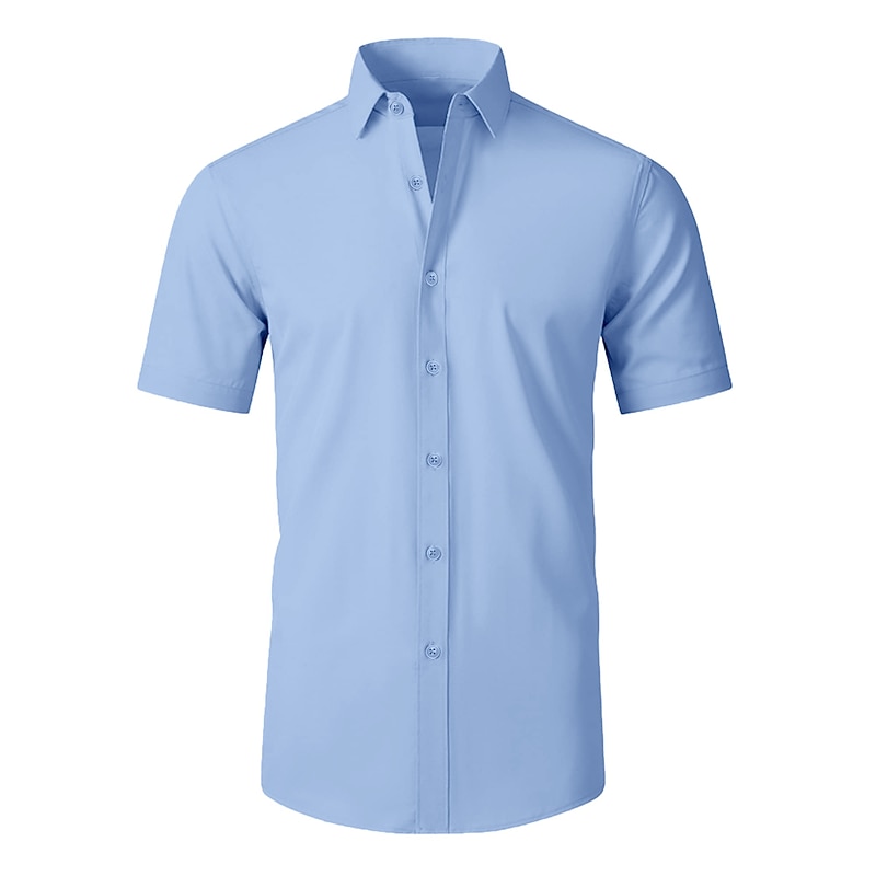 Men's Dress Shirt Non Iron Shirt Collared Shirt Button Up Shirt Stretch Graphic Prints Wedding Party Black White Yellow Wine Short Sleeve Square Neck All Seasons Clothing Apparel3