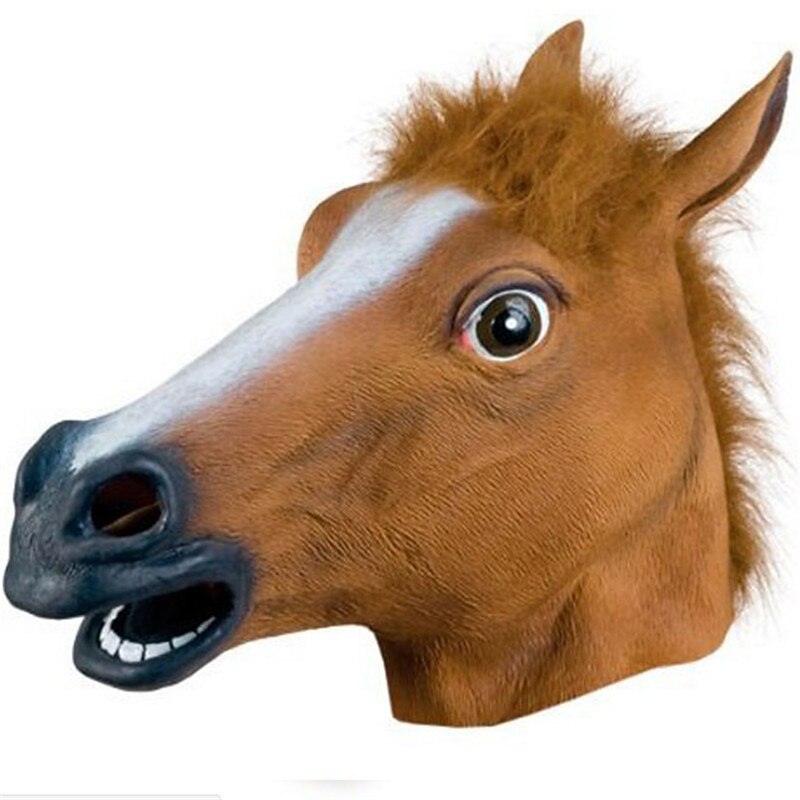 Cosplay Funny Animal Latex Head Cover Horse Head Mask Tiktok Funny Horse Head Cover Performance Props for Halloween4
