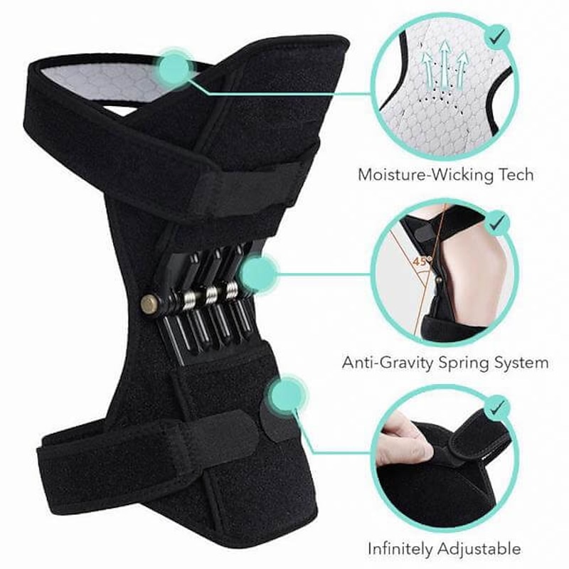 Breathable Non-Slip Joint Support Knee Pads, Knee Booster Brace Joint Support Spring Stabilizer Pad Power Lift Knee Brace Weak Old Legs Sports Climbing Mountains Stairs4