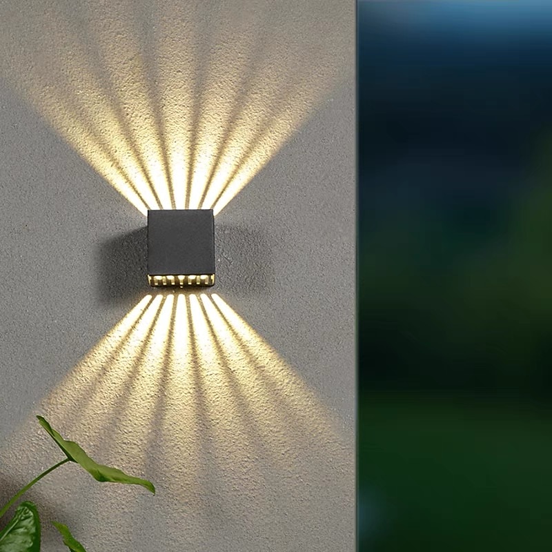 Modern Outdoor Wall Sconce Up and Down Light Warm White Waterproof Wall Fixture Lighting Aluminum LED Exterior Sconce for Indoor Outdoor Patio Porch 110-240V