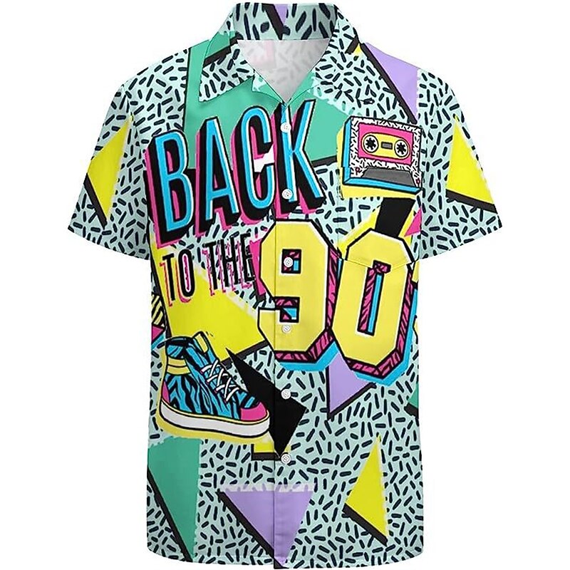 Classical Retro Vintage 1970s Blouse / Shirt Hippie Fancy Dress Men's Carnival Masquerade Party / Evening Casual Daily Pride Parade Adults' Shirt Summer3