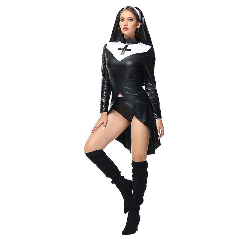 Nurse Nun Halloween Cosplay Costume Headpiece Socks / Long Stockings Outfits Cosplay Adults' Women's Halloween Masquerade Performance Party Halloween Easy Halloween Costumes Dress Up2