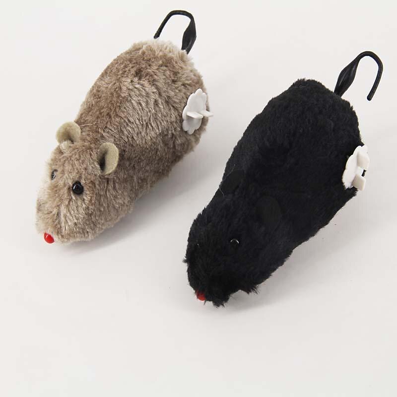 simulated wind-up plush little mouse winding mouse can jump and wag its tail pet dog cat toy wholesale2