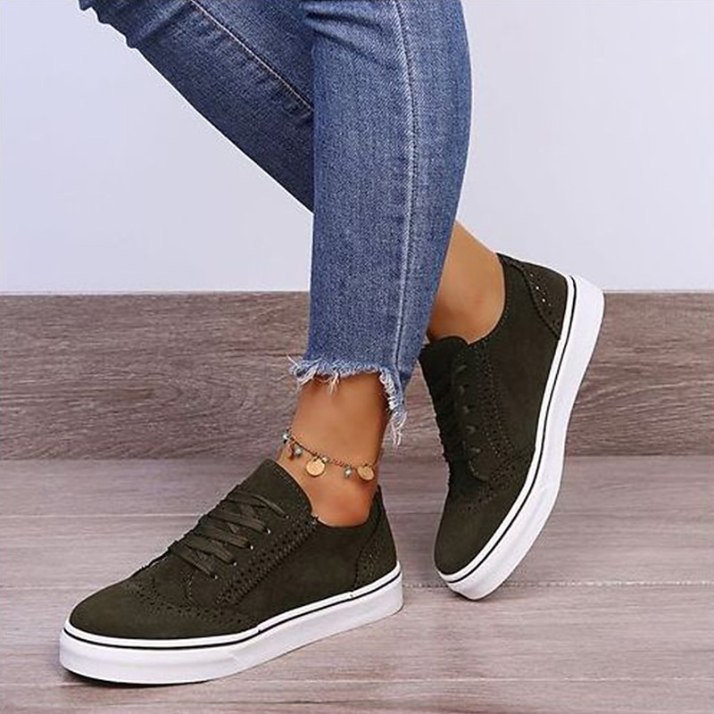 Women's Green Suede Casual Sneakers with White Sole for Everyday Wear2